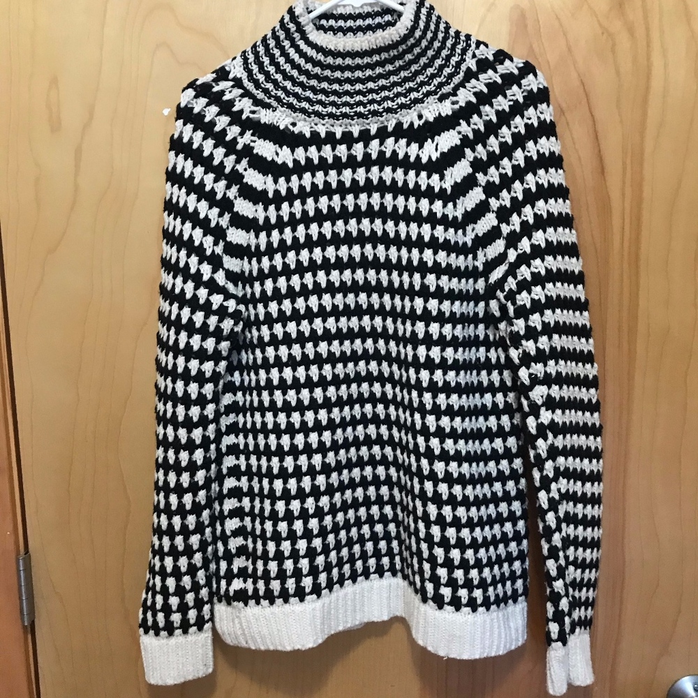 Loft black and white sweater